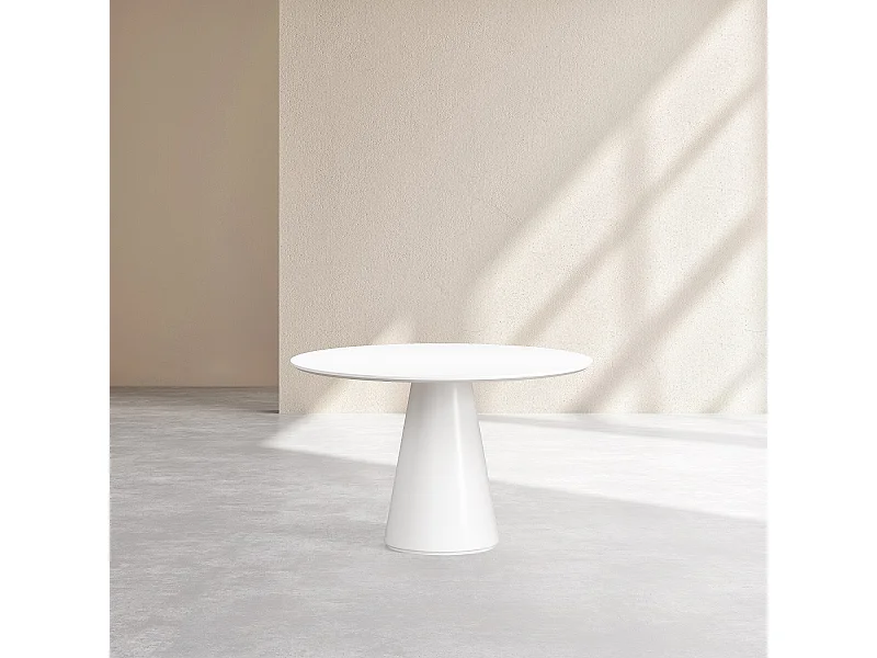 Habitat - Table ronde finition mate - Blanc - Sibari